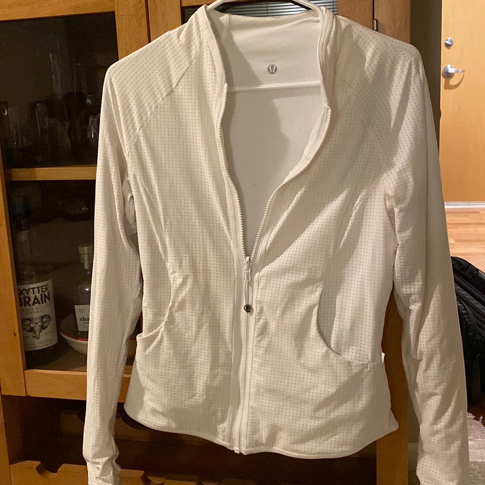 White reversible lululemon zip-up
